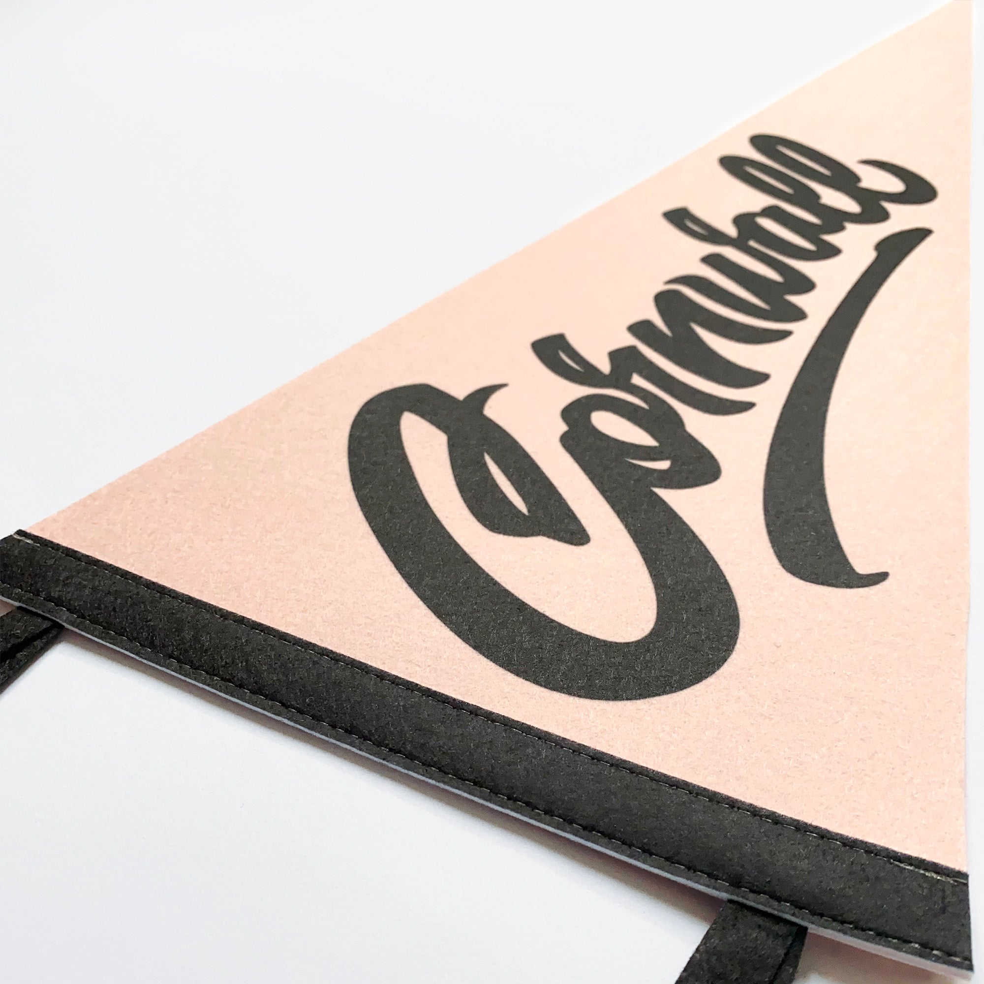 Cornwall Pennant Pinky Peach & Black