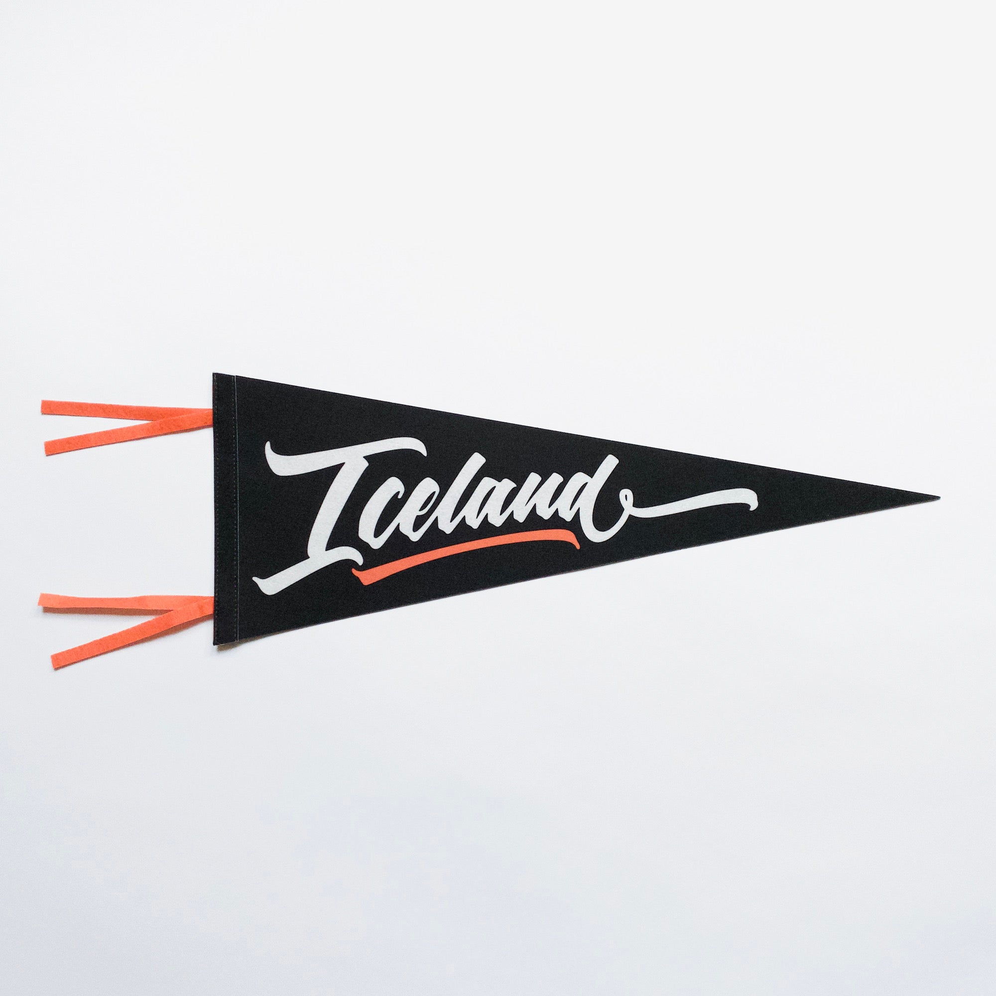 Iceland Pennant Black, White & Orange