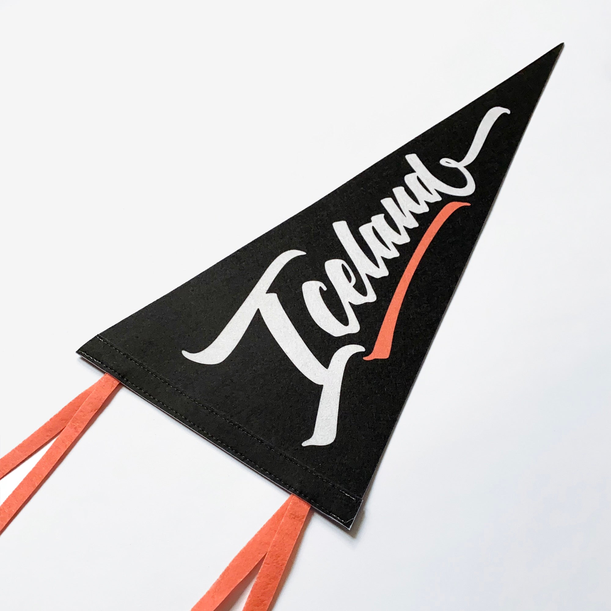 Iceland Pennant Black, White & Orange